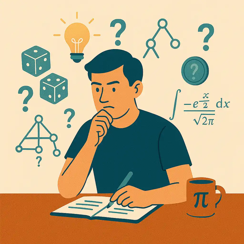 A man thinking about probability theory